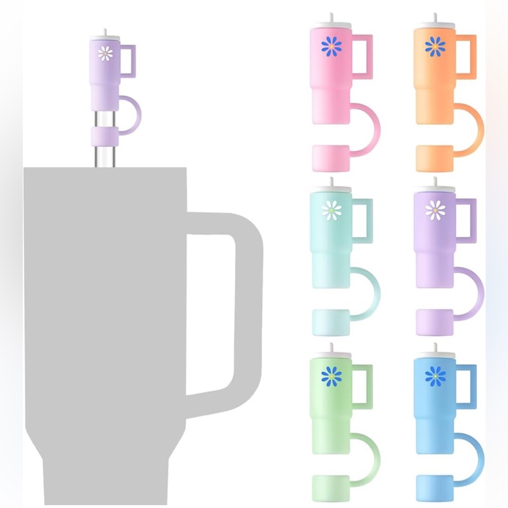 Straw Toppers - Multi Color (6 Pack)